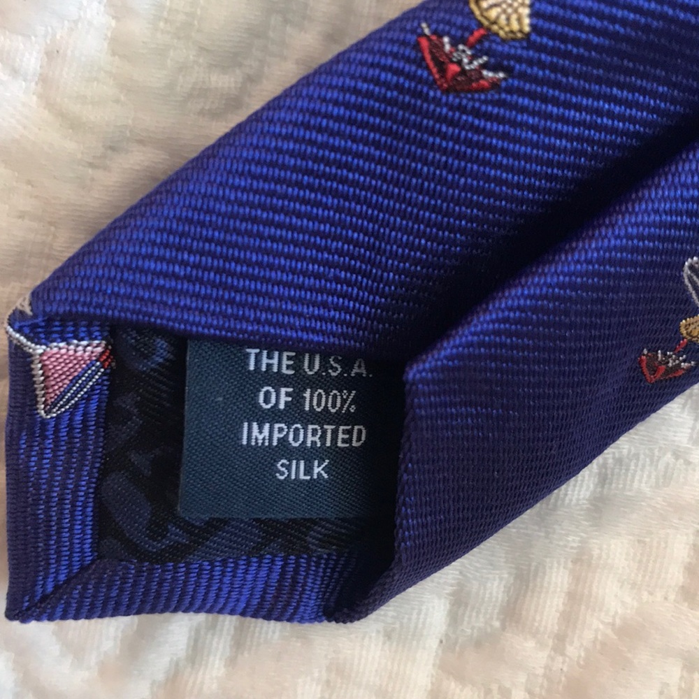 Vineyard Vines Martini Partini Blue Bay Silk Tie - Picture 4 of 4